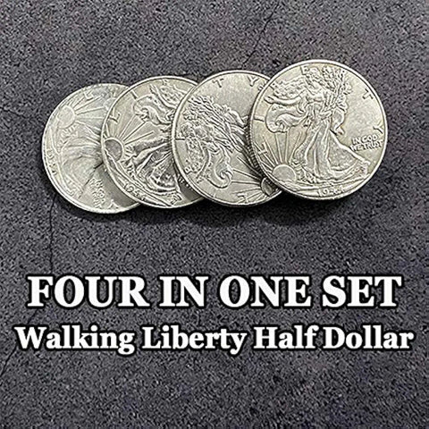 Walking Liberty Half Dollar - Four In One Set by J.C. Magic