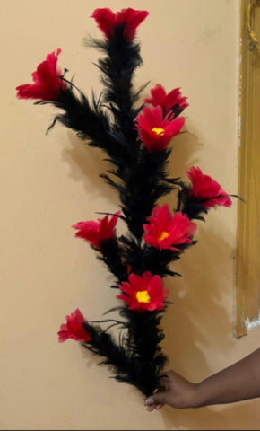 Cane Plume - Red & Black