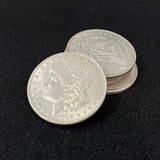 Cupronickel Morgan Dollar Shell and Coin Set (5 coins and 2 shells) by Oliver Magic