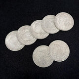 Cupronickel Morgan Dollar Shell and Coin Set (5 coins and 2 shells) by Oliver Magic